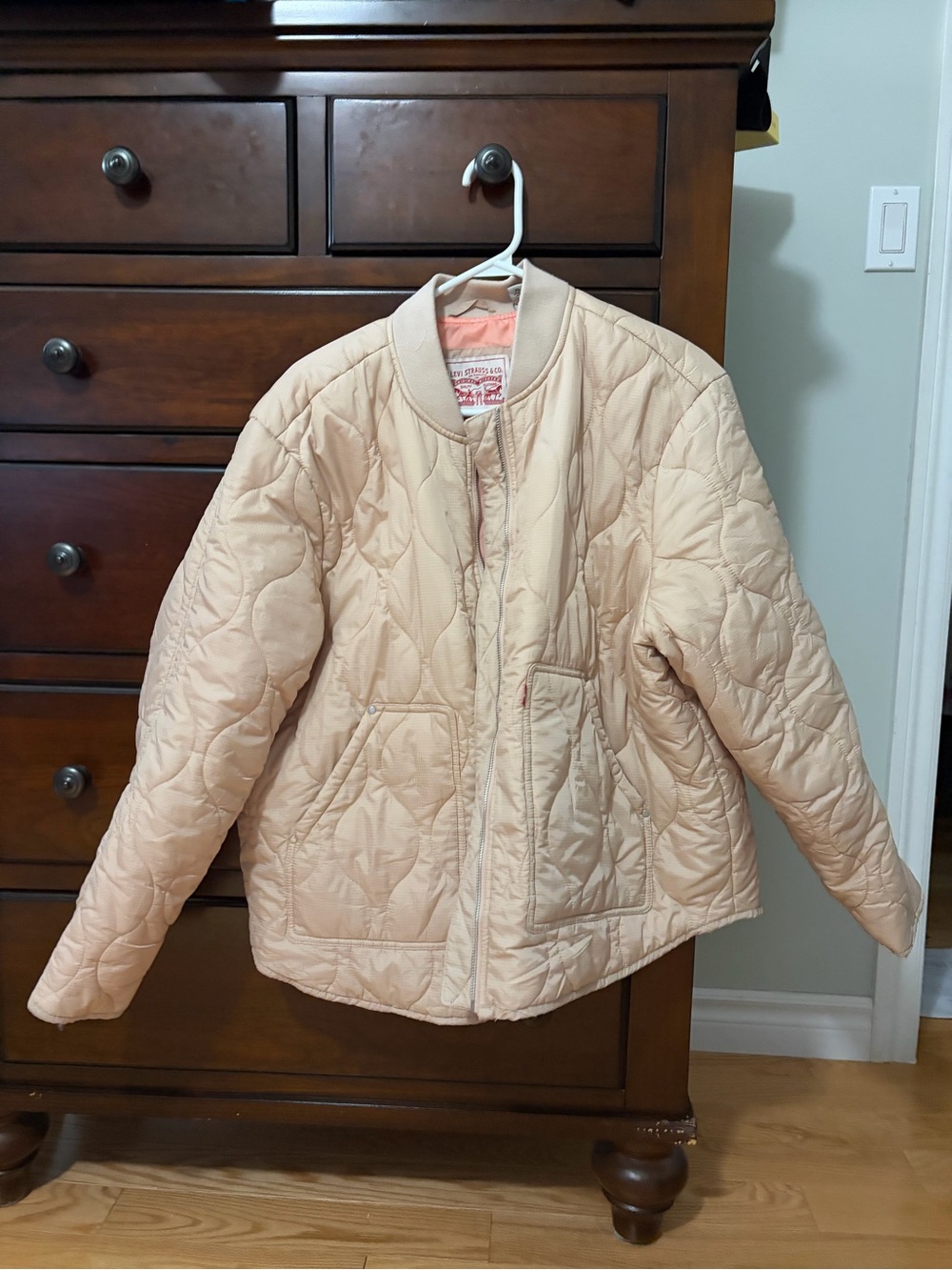 Levi's Quilted Bomber Jacket in Beige - Picture 2 of 5